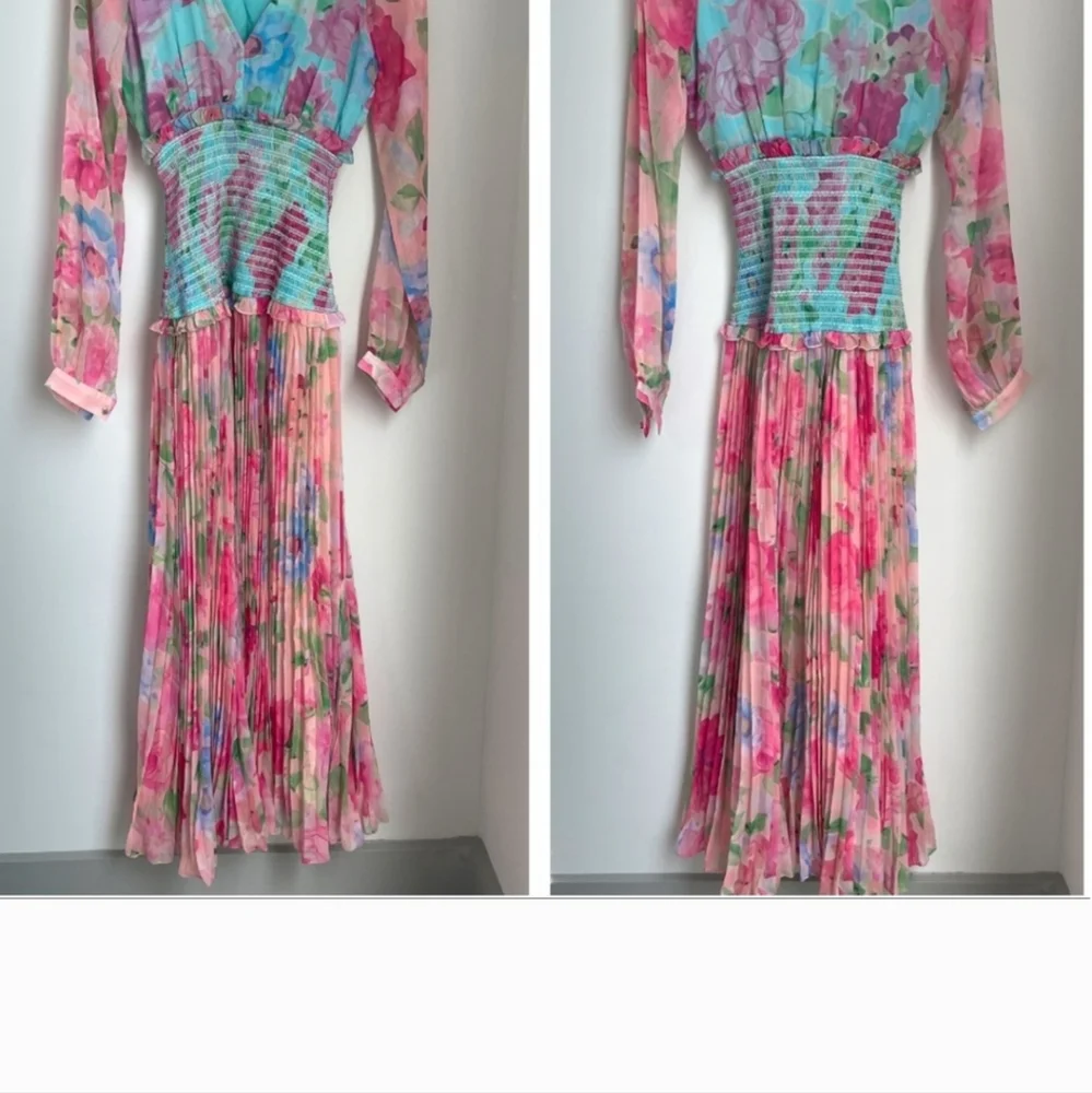 Rococo Sand Alora Pleated Max Dress XS - Picture 2 of 4